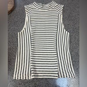 Anthropologie Maeve Black and White Textured Top